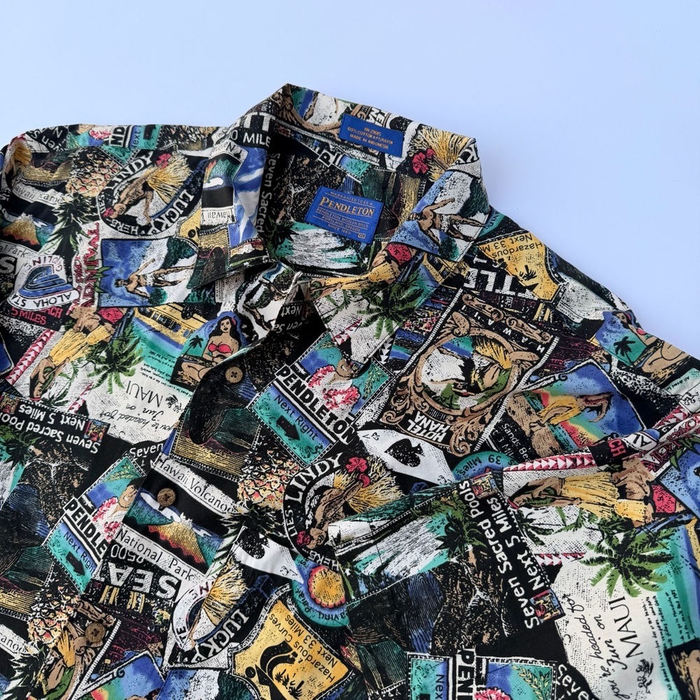 Men’s Pendleton Brand Hawaiian Print Shirt Size XL - Picture 2 of 5